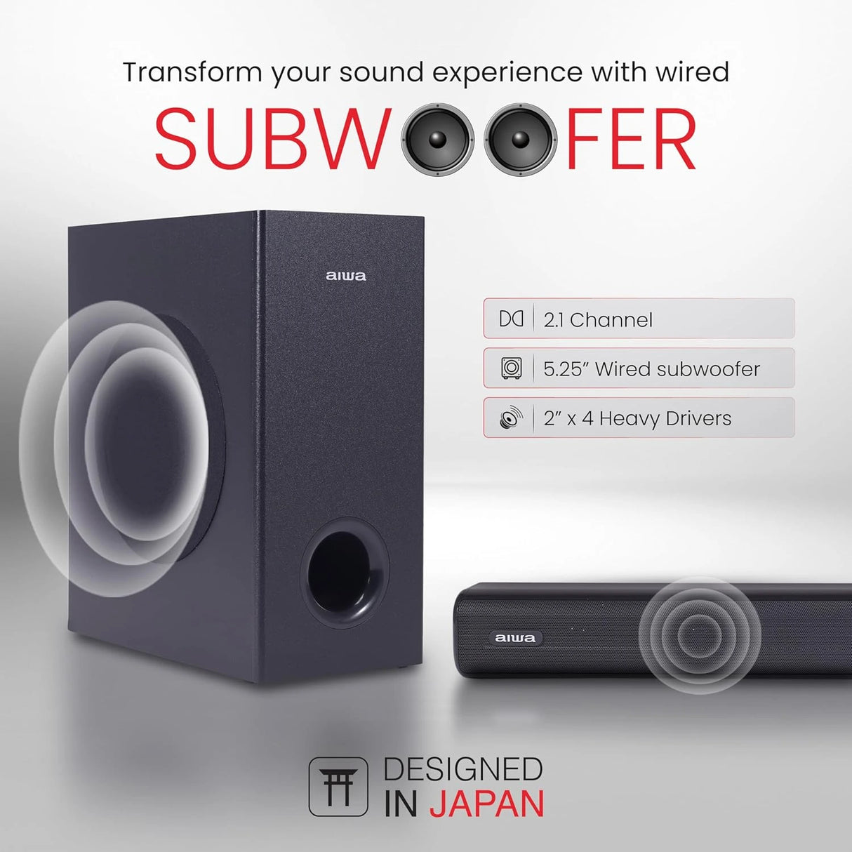 Aiwa Soundbar with Bluetooth Kabuki