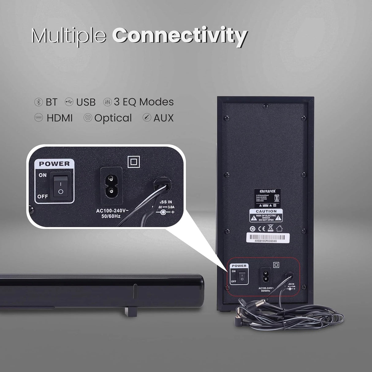 Aiwa Soundbar with Bluetooth Kabuki - AW-SSB180