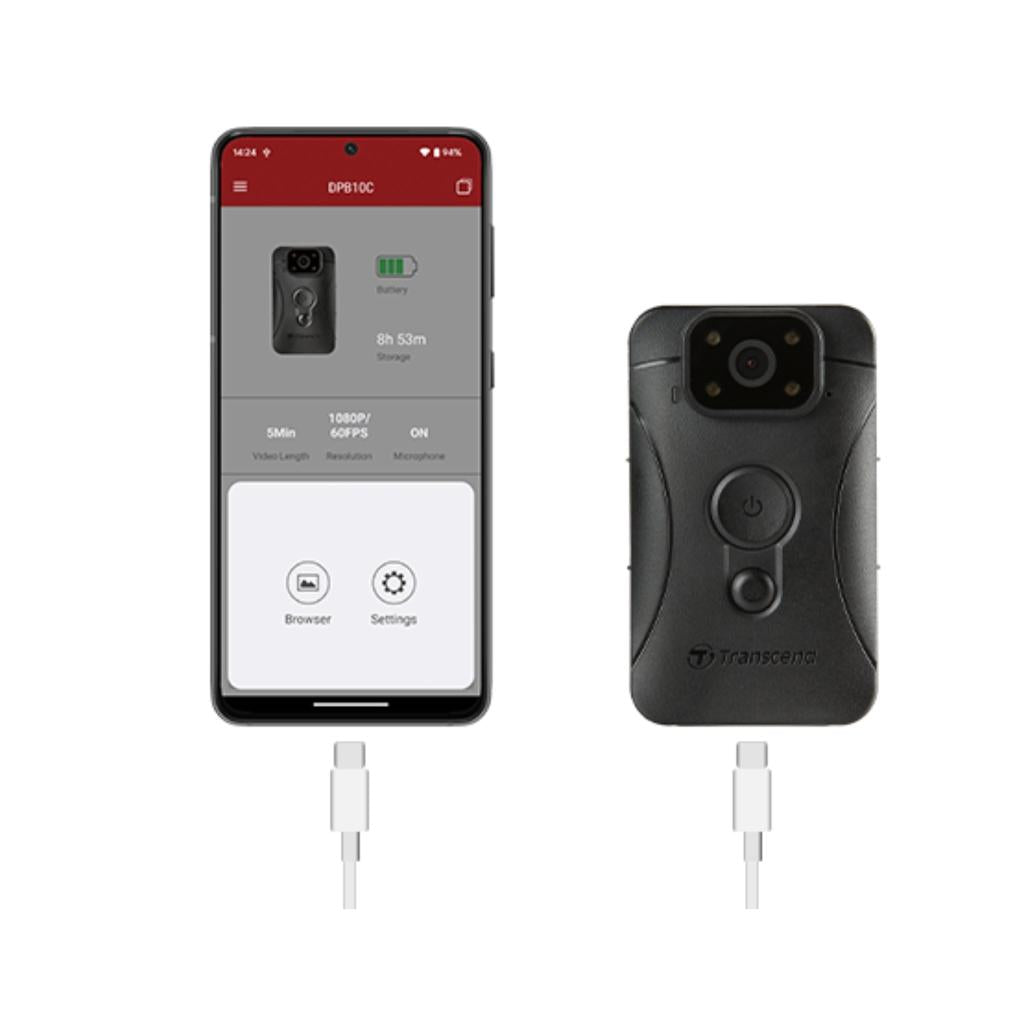 "Body camera by Transcend, perfect for capturing clear evidence with Full HD 1080p resolution and robust durability."