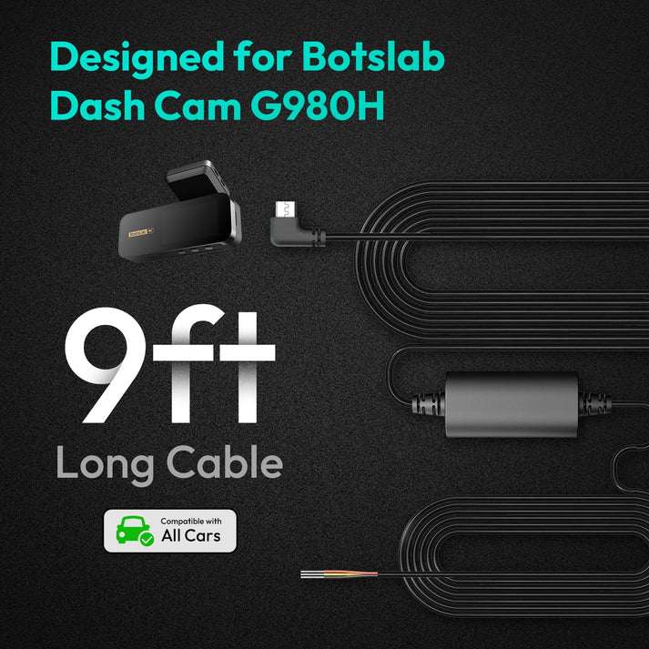 Botslab Micro USB Hardwire Cable Kit for 24 Hour Parking Monitoring