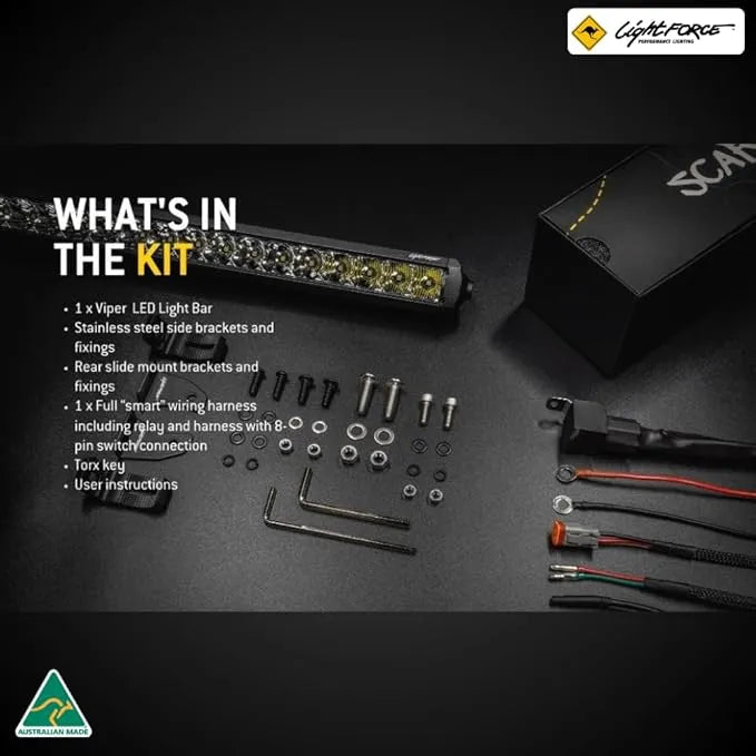 Back view of the Lightforce 20" Viper LED Bar showing its heat management fins for consistent performance.