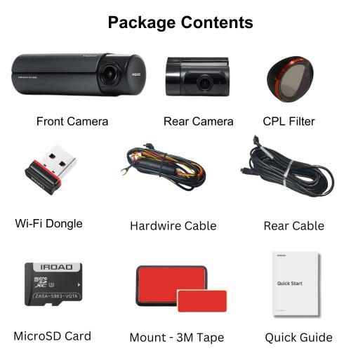 IROAD FX2 Pro Dash Cam – mobile app integration for easy control and playback on both Android and iOS devices.