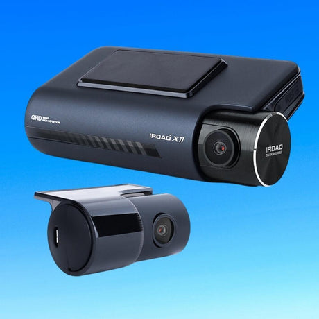 Capture both front and rear views with the IROAD X11 Cloud Dash Cam’s 2-channel recording and 155º wide viewing angle.