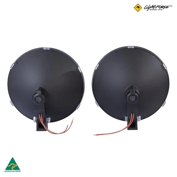 Close-up of the reflector design in Lightforce Blitz 240mm fog lights.