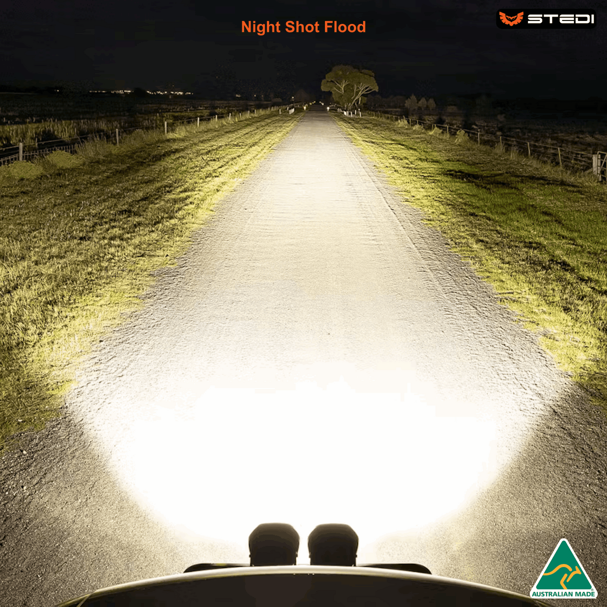 "STEDI Evo Type X 8.5-inch fog lights built for high-intensity output and optimized for maximum road safety."
