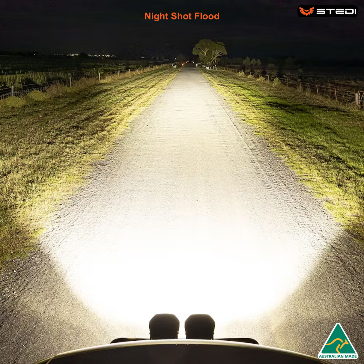 "STEDI Evo Type X 8.5-inch fog lights built for high-intensity output and optimized for maximum road safety."