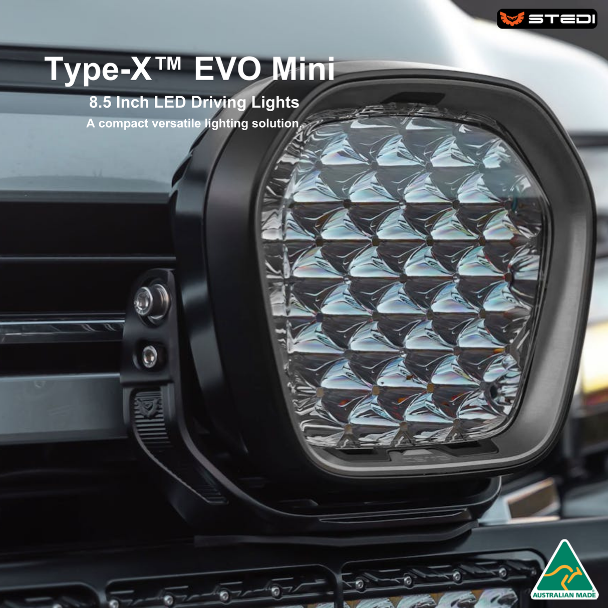"High-performance STEDI Evo Type X 8.5-inch fog lights designed for improved safety and visibility during foggy weather."