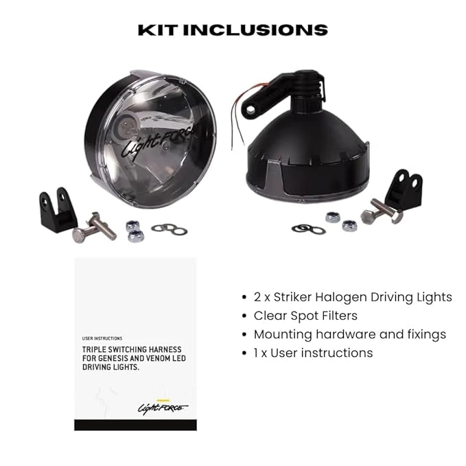 Side view of LightFORCE Striker 170mm fog light, mounted on a vehicle.