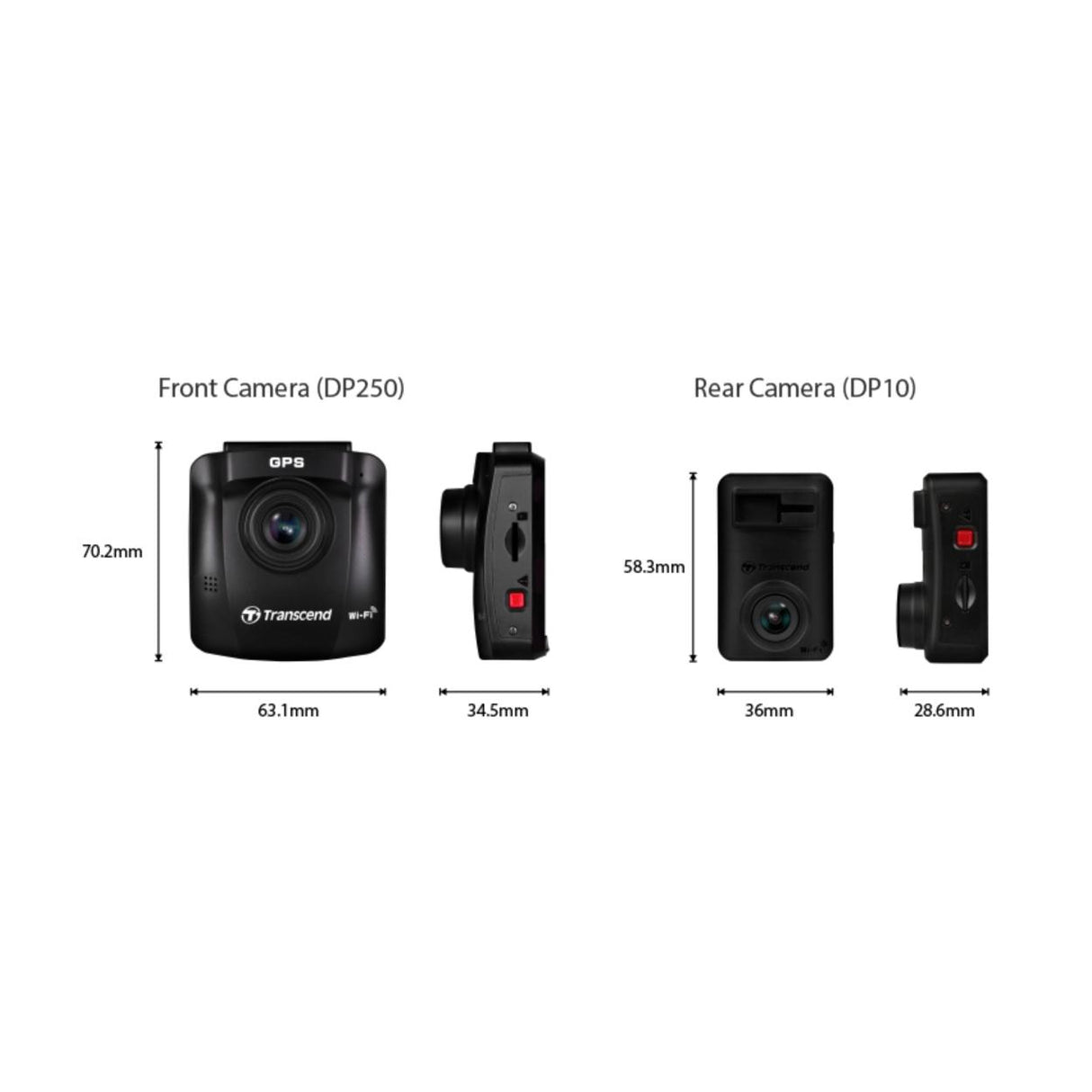 "Wide-angle lens of the Transcend DrivePro 620 Dash Camera providing a clear, expansive view of the road and surroundings."