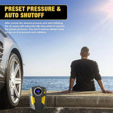 Vahanvue Car Tyre Inflator Air Compressor with Auto Stop and LED Light 12V