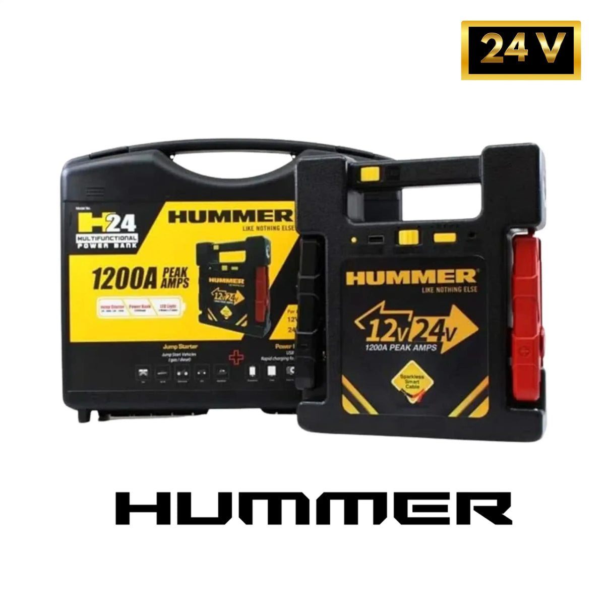 HUMMER H24 Jump Starter for Car Battery 24V 1200A, 12V 900A, 23000MAh