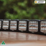 "Durable Lightforce Striker LED fog light designed to improve road visibility during adverse weather conditions."
