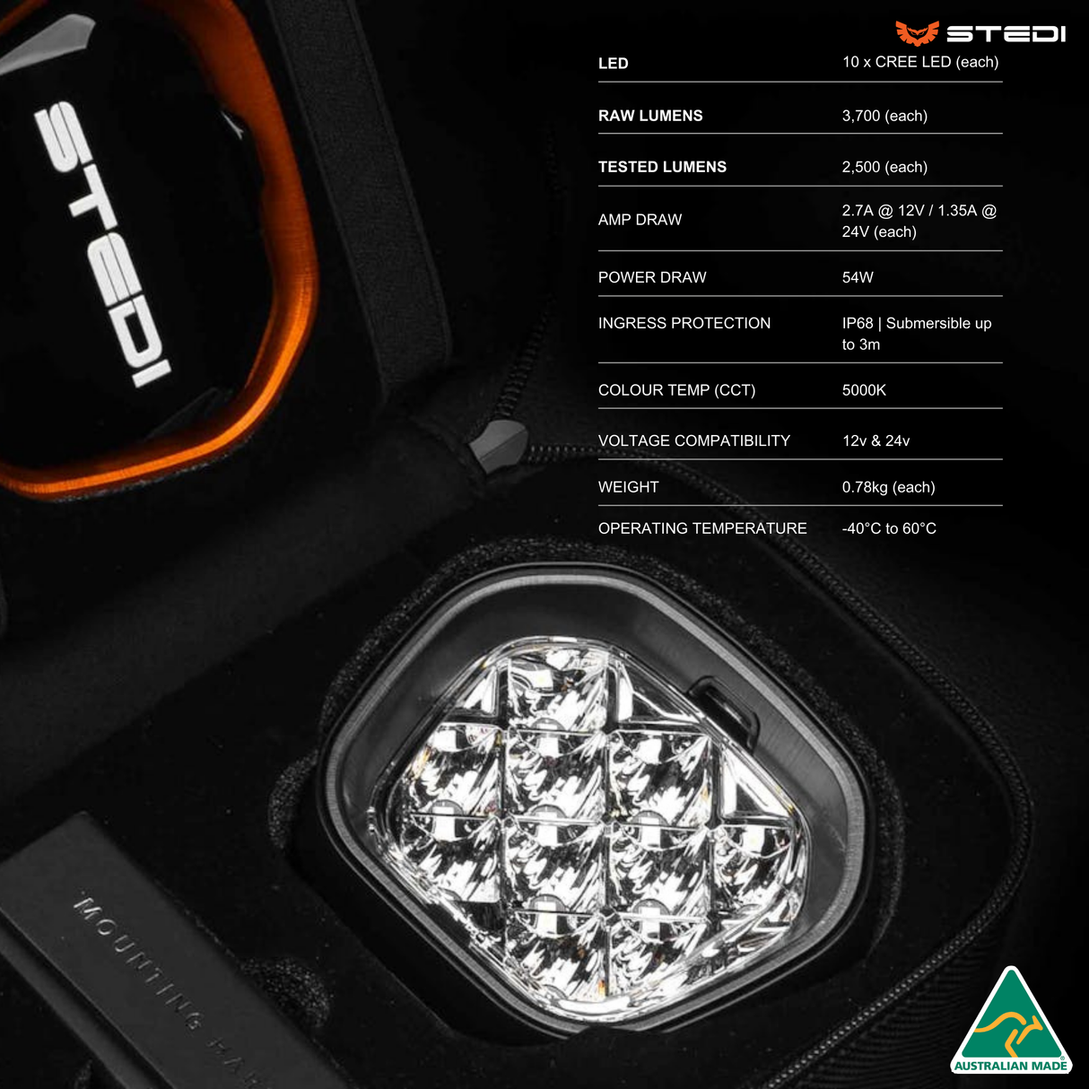 STEDI Type-X™ EVO MINI 4 Inch LED Driving Lights (pair)