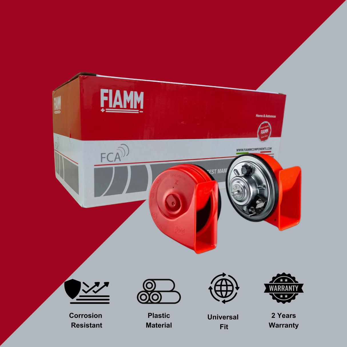 FIAMM CAR HORN AM80SX ROSSO RED