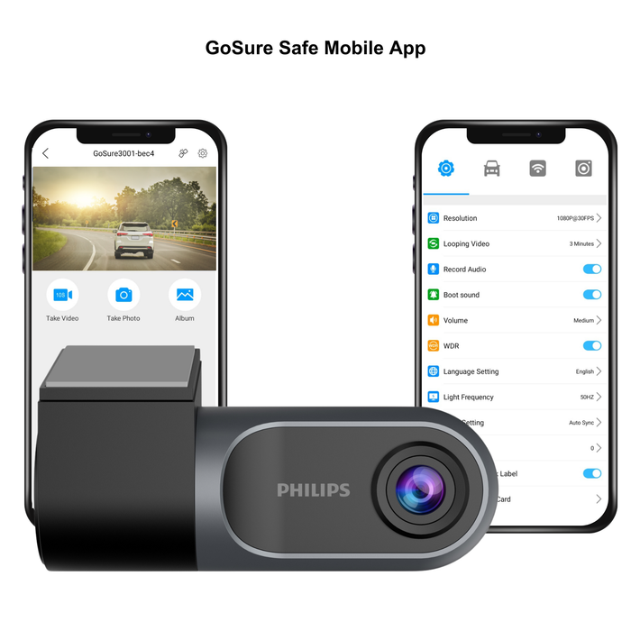 Shop the PHILIPS  GoSure 3001 Dash Cam at CAMSTORE – sleek and user-friendly dash camera for enhanced driving safety.