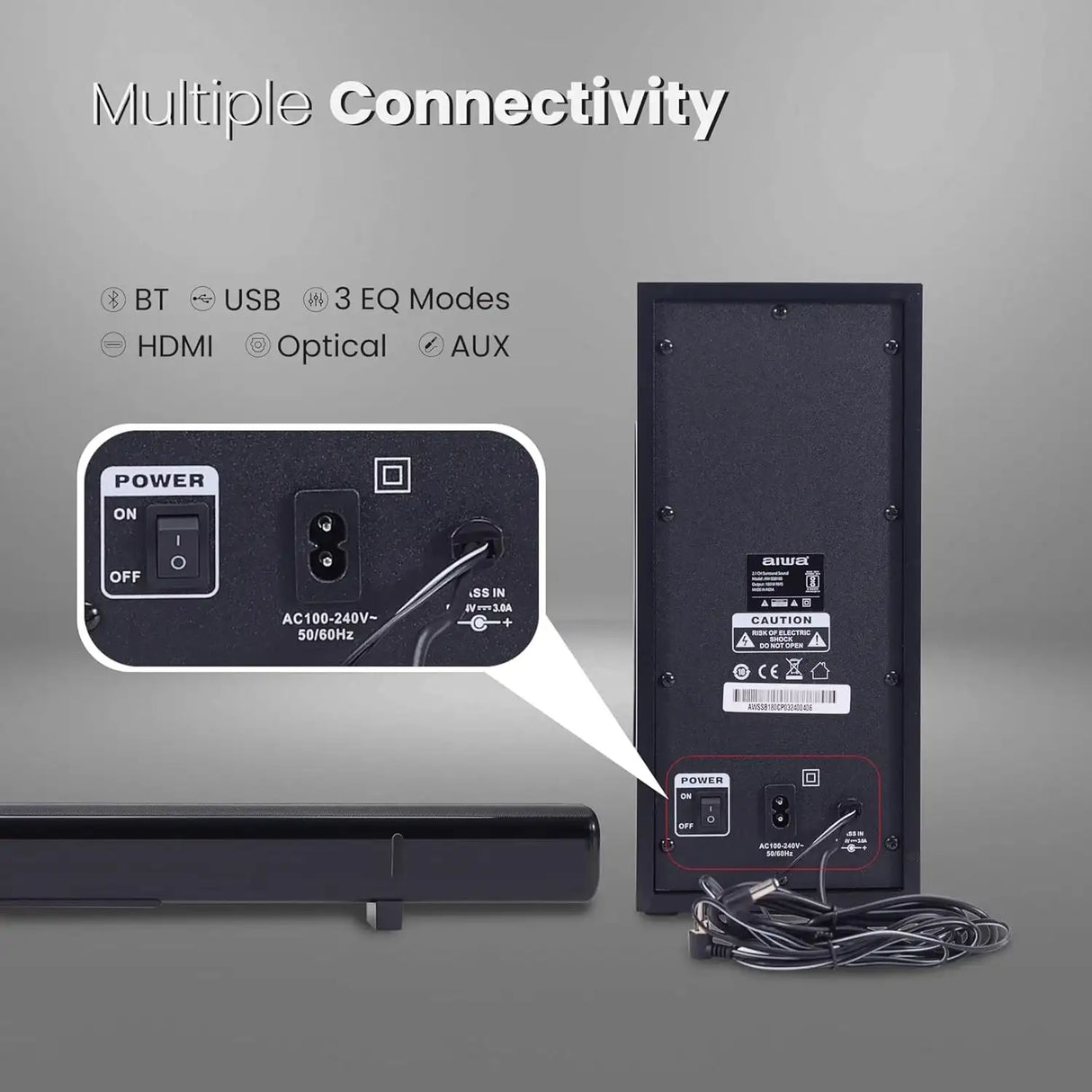 Aiwa Soundbar with Bluetooth Kabuki - AW-SSB180