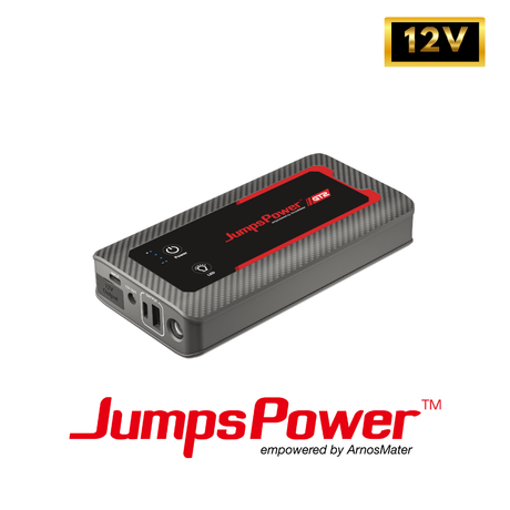 JumpsPower battery pack with 12V label on a white background