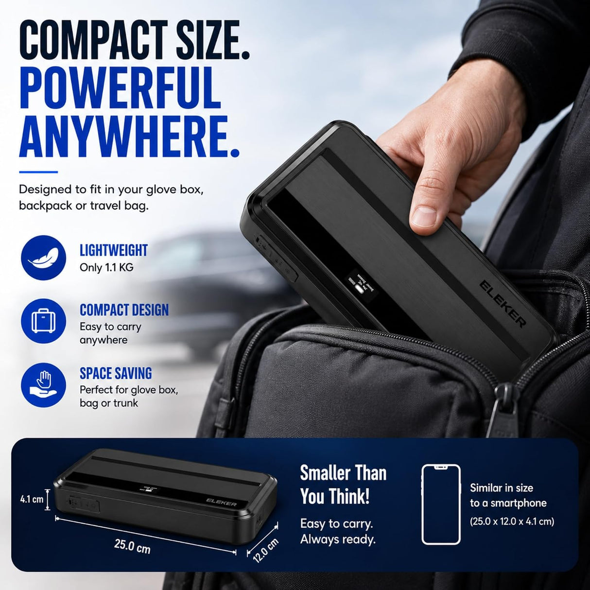 Car battery jumpstarter