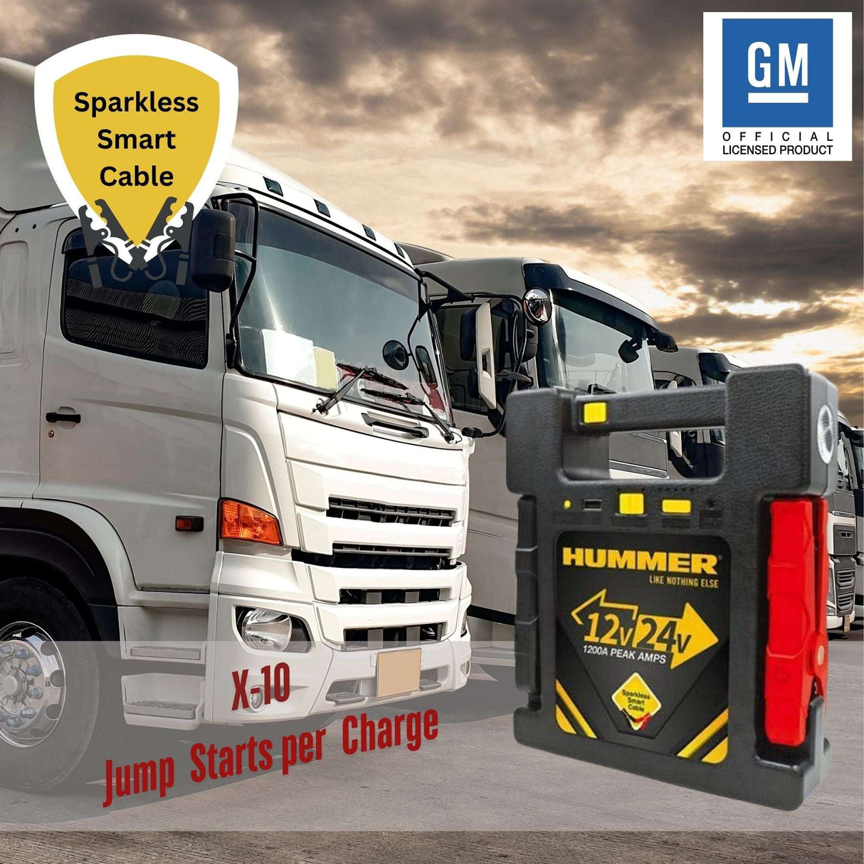 HUMMER H24 Jump Starter for Car Battery 24V 1200A, 12V 900A, 23000MAh