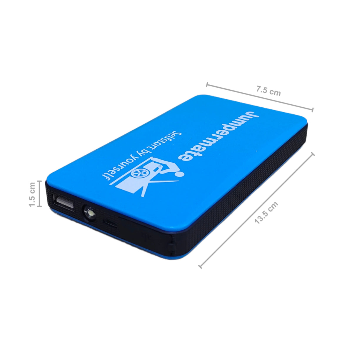 Jumpermate Jump Starter with multiple USB charging ports for powering smartphones, tablets, and other electronics