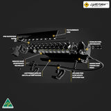 "Compact and powerful Lightforce Striker LED fog light for cars, providing clear illumination in fog and rain."
