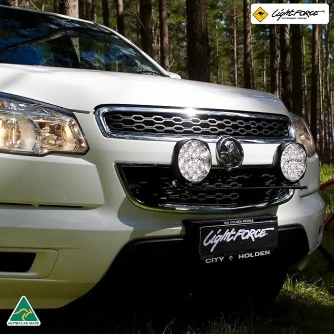"Off-road vehicle equipped with durable fog lights for harsh weather"
